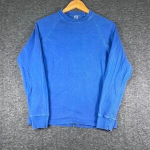Velva Sheen Mens Blue Raglan Long Sleeve T-Shirt Made in USA Small